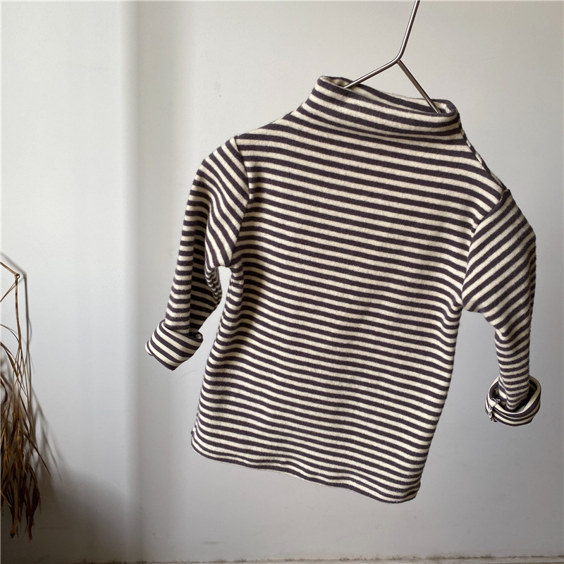 Picture of GL-kids Korean-style Autumn and Winter Children's Sanding Cotton Thickened Base Shirt Half-high Collar All-match Top for Boys and Girls