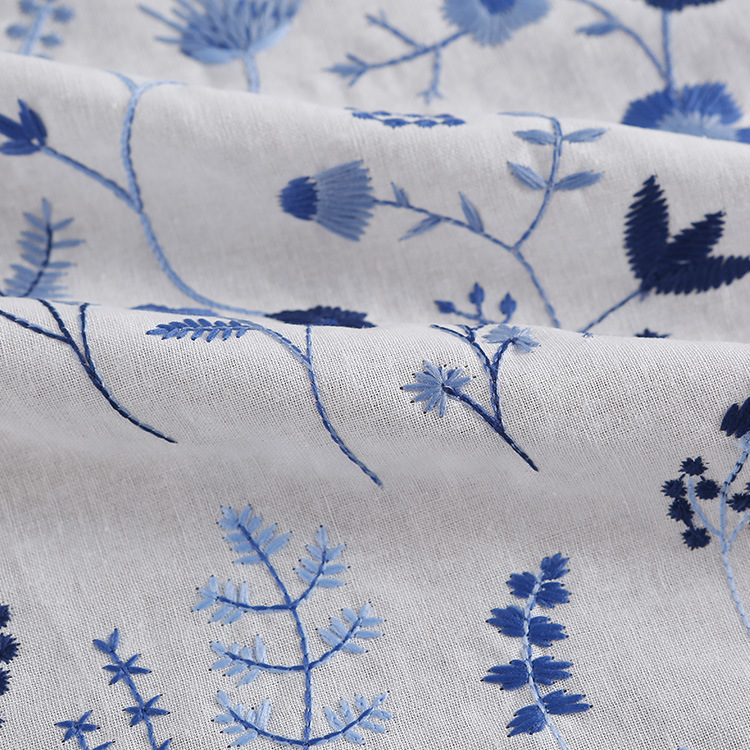Picture of New Ramie Cotton Embroidered Cloth Flat Embroidered Hand-made Fashion Home Furnishing Dress Decorative Cloth