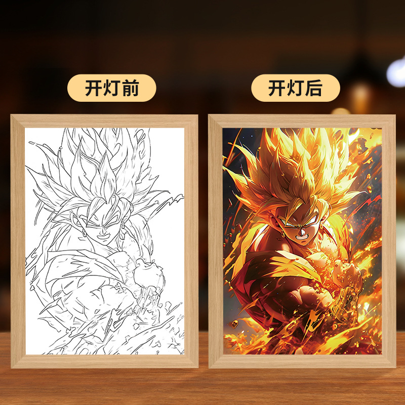 Picture of Carefully Selected Dragon Ball Carrot Goku Lighting Painting Vegeta Super Saiyan Creative Atmosphere Light Ornaments
