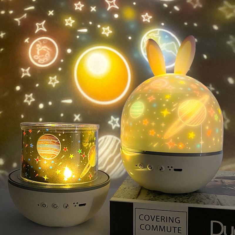 Shake the Sound Explosion rabbit starry sky projection lamp Bluetooth music nightlight birthday gift starry sky projection lamp atmosphere