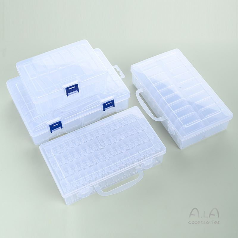 Independent storage box multi-grid small box transparent plastic storage box jewelry accessories rice beads diamond parts packaging box