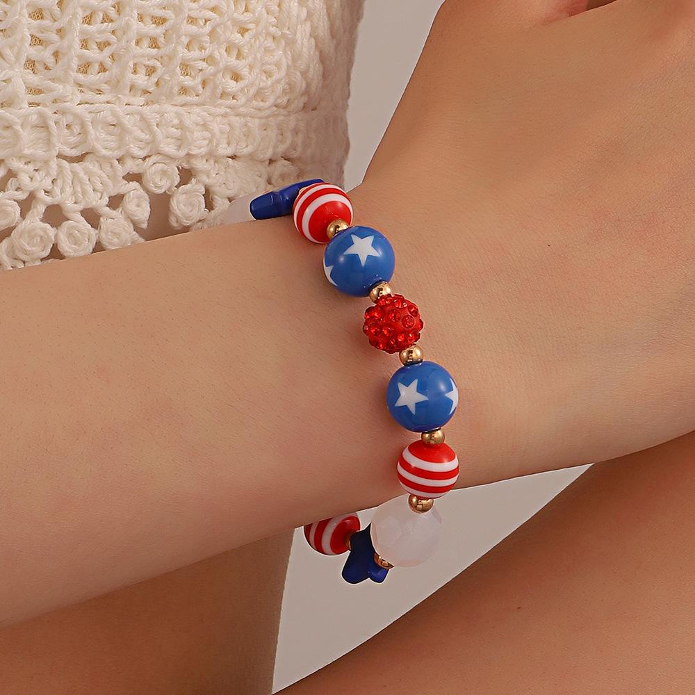 Picture of European and American Ins American Independence Day Series Necklace suit Fashion Simple Diamond-encrusted Wings Love Pendant Clavicle Chain