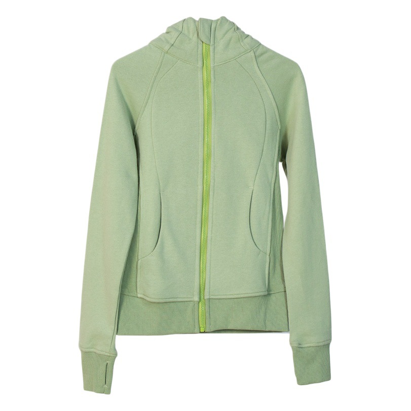 Autumn and Winter Yoga Clothes Women's Autumn and Winter fleece-lined Thickened Sweater Zipper Jacket Casual Sports Cardigan Hooded Sweater