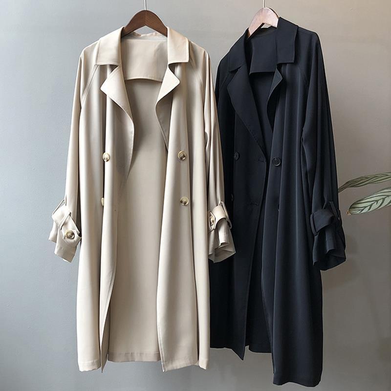 Picture of Trench coat Women's Mid-length small 2022 Spring and Autumn New French temperament plus size British style drape thin coat
