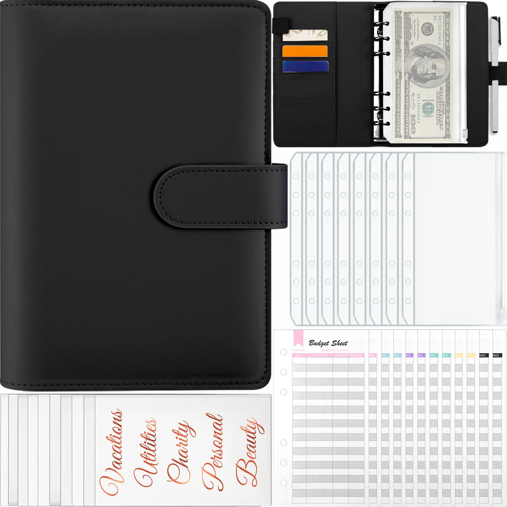 Picture of Cross-border spot explosions macaroon binder laser love hand book PU cash plan budget book.