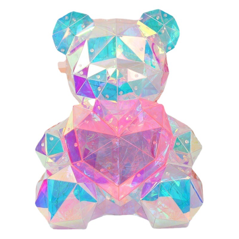 Internet Celebrity Creative Gift, Colorful Bear, Glowing Bear, Chinese Valentine's Day, Birthday, Internet Celebrity Toy, Souvenir Gift