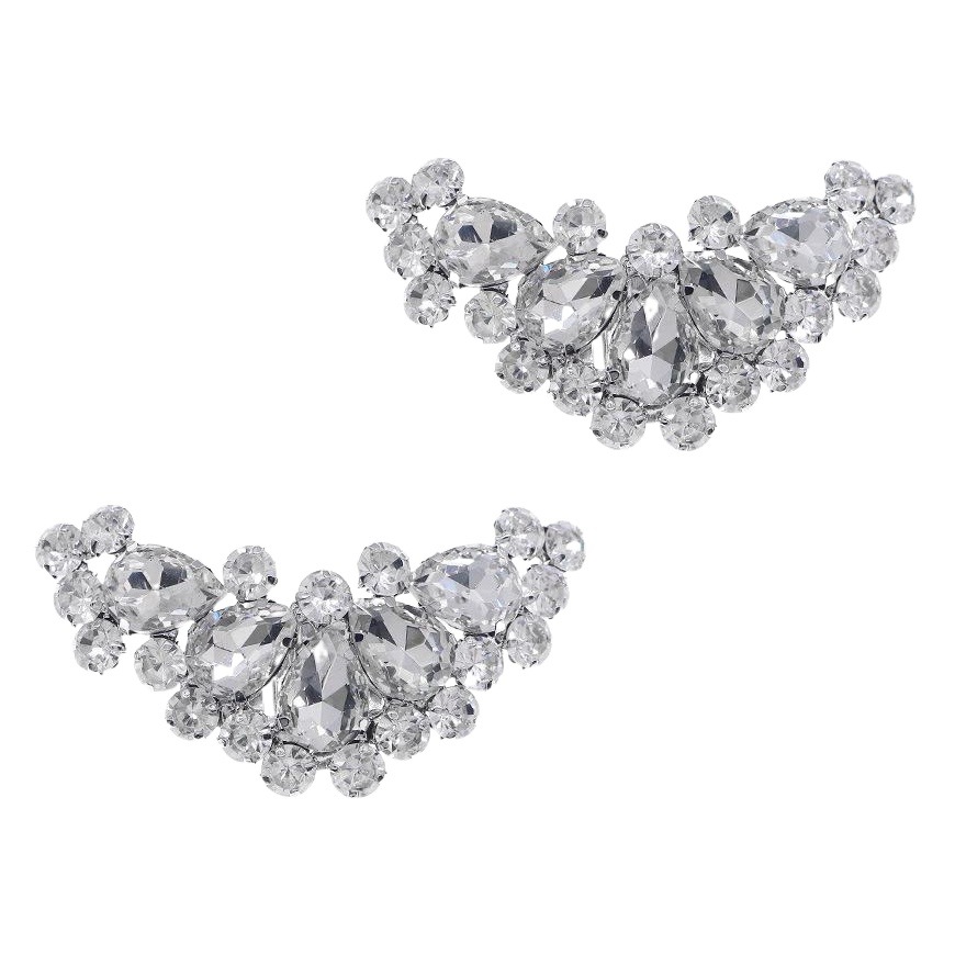 Detachable DIY Lazy Daily All-match Shoes with Clip Buckle High Heels Shoes Flower Bridal Wedding Shoes Metal Rhinestone Shoe Buckle