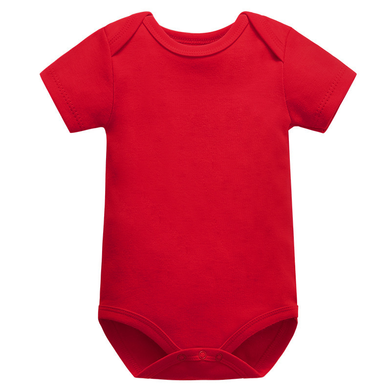 Picture of Baby Clothing Solid Color Triangle Hassel Class a Boys and Girls Solid Color Hassel Spring and Summer Baby Jumpsuit Wrap Fart Clothes