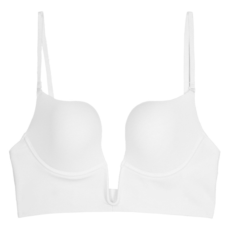 European and American Intimates Seamless Bra for Women Summer Big Breasts Showing Small Bra Deep V Women's Summer Thin Bra Wholesale
