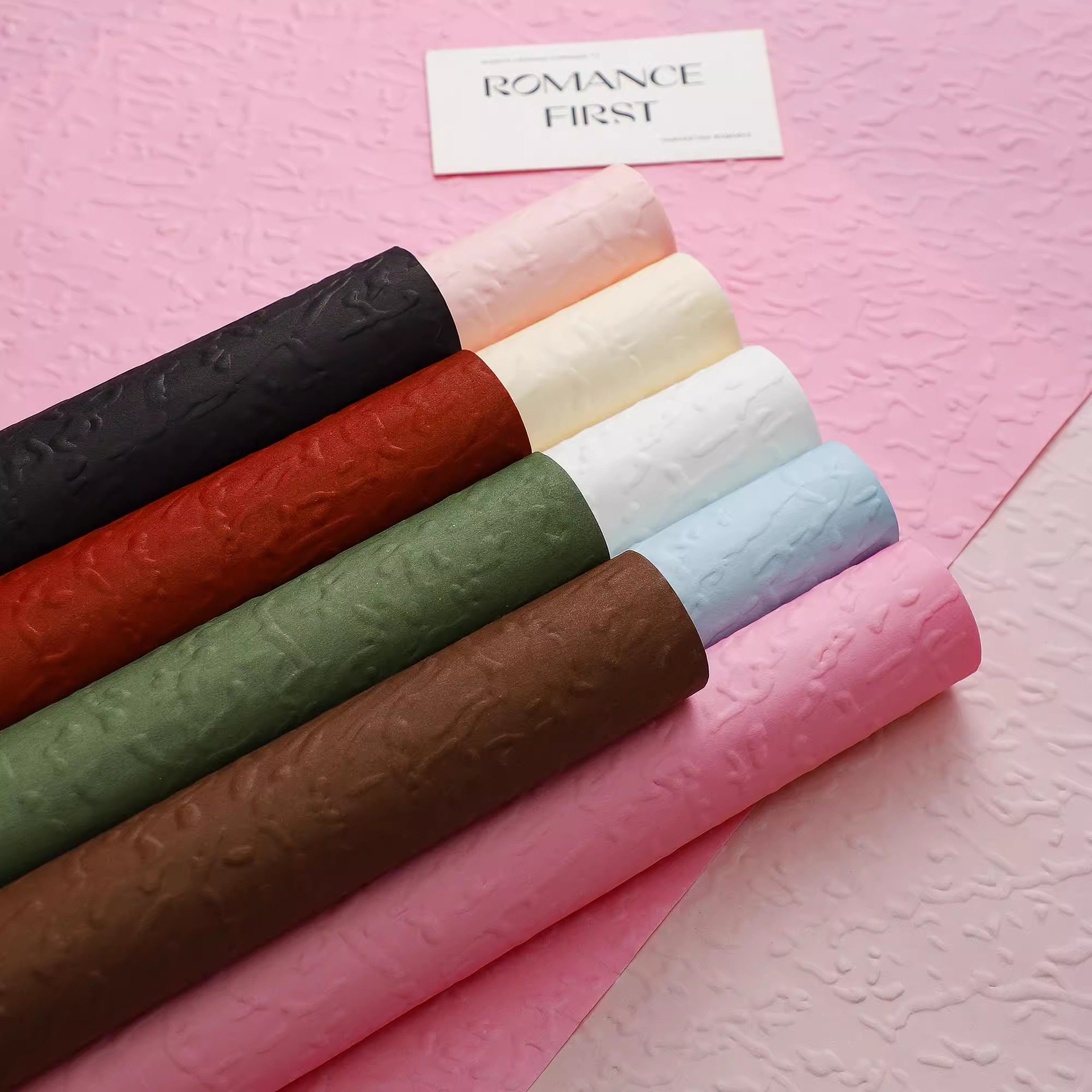flower wrapping paper solid color batik embossed stone paper waterproof Fenghua paper fold texture embossed paper floral diy