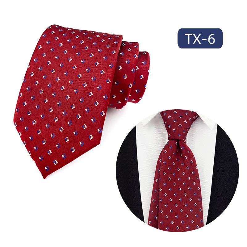 Picture of in stock wholesale men's tie jacquard yarn-dyed fabric small floral pattern business casual wedding groom tie