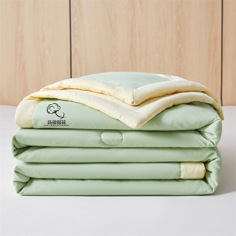 Picture of Class A unprinted wind water washed cotton summer quilt solid color Xinjiang cotton air conditioning quilt machine washable summer cool quilt thin quilt gift