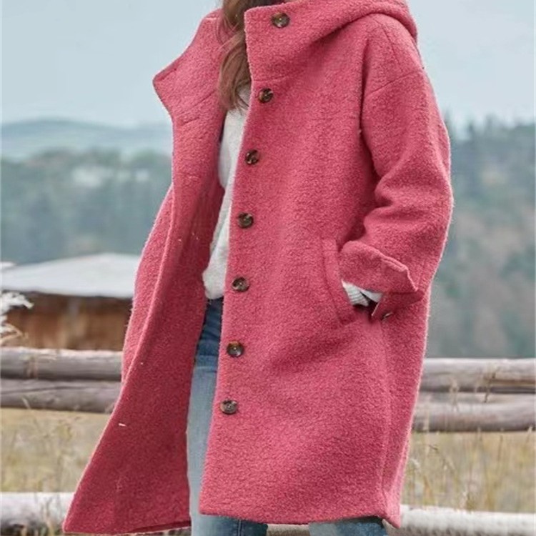 Picture of Rural Casual Hooded Trench Coat Woman Rural Literary Loose Hooded Windbreaker Women
