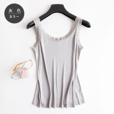 Picture of Yuyue New Silk French Camisole Women's Lace plus size Mulberry Silk Solid Color Short Base Shirt