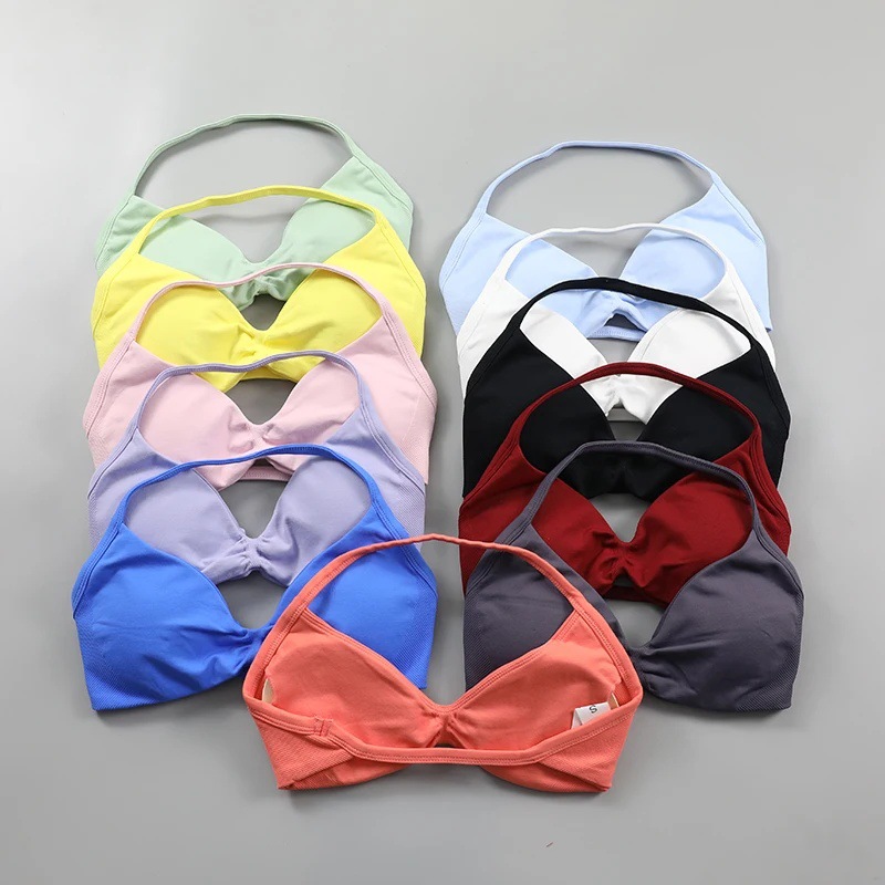 Impact's Popular New Product Dfy Series with Breast Pads for Women, High-Intensity Sexy Intimates, Halter Neck, Thin Straps, Sports and Beautiful Back