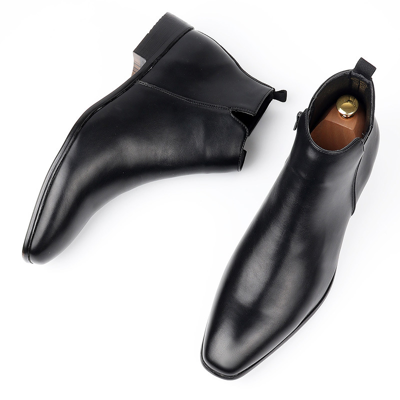 Men's Chelsea Boots, Small Square Toe Men's Shoes, Versatile and Fashionable Men's Short Boots, Ankle Boots