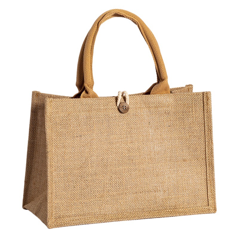 Linen tote bag unprinted jute good shopping bag environmentally friendly linen tote muji linen bag in stock