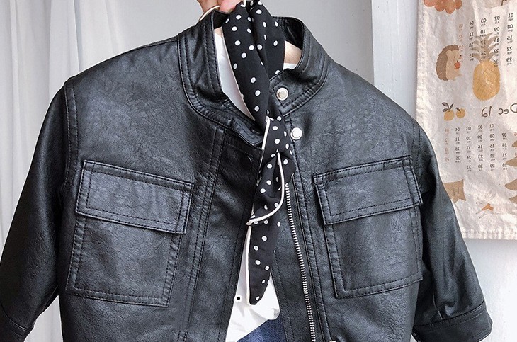 Picture of 2024 spring and autumn children's leather jacket leather fashionable cardigan motorcycle coat Korean handsome boy coat T11