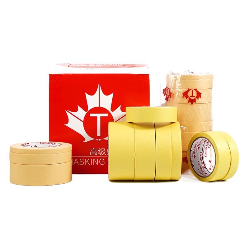 Temperature Resistant Masking Paper Car Paint Oven Masking Color Decomposition No Residue Adhesive No Penetration Strong High Viscosity Masking Paper Tape
