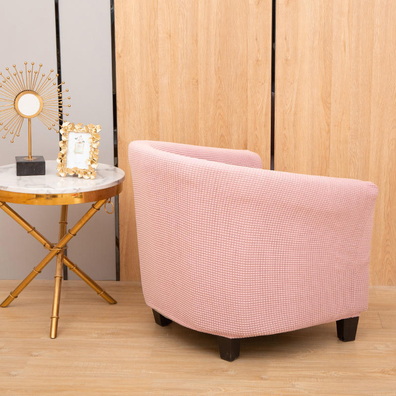 Picture of Corn fleece semicircle sofa chair cover thickened conjoined elastic dining chair cover anti-fouling stool cover chair cover