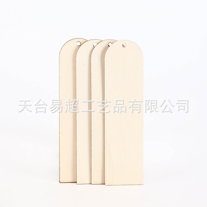 Picture of Wooden DIY Blank Signage Kidsren's Painted Creative Engraving Bookmark Wishing Sign Wooden Crafts Hanging Sign