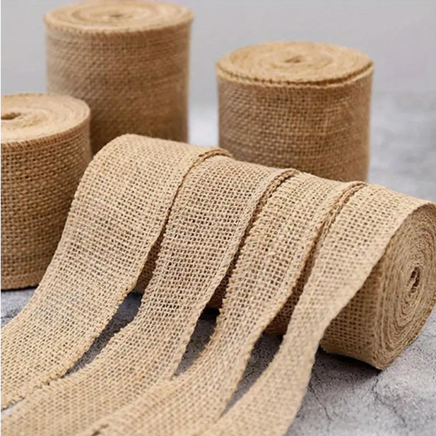 Picture of Linen Roll DIY Hand-Woven Knitted Natural Jute Fabric Multi-Size Edging Roll Cross-Border Edging Design