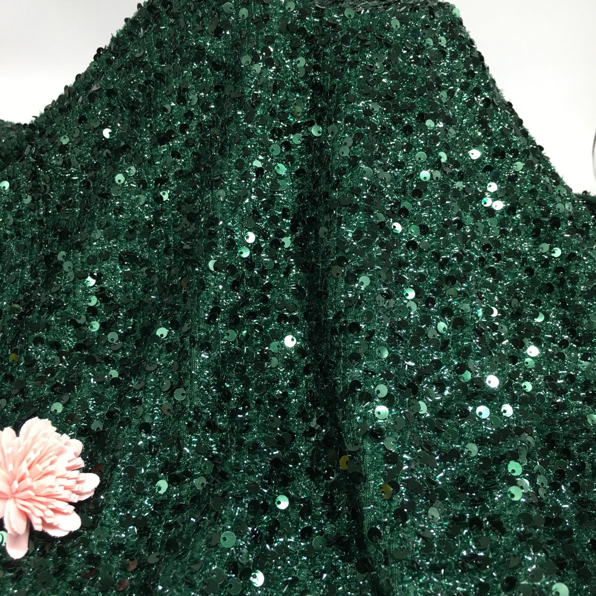 Picture of 5mm centipede yarn sequin embroidered mesh wedding fashion stage clothing cushion tablecloth sequin fabric embroidered sequin cloth