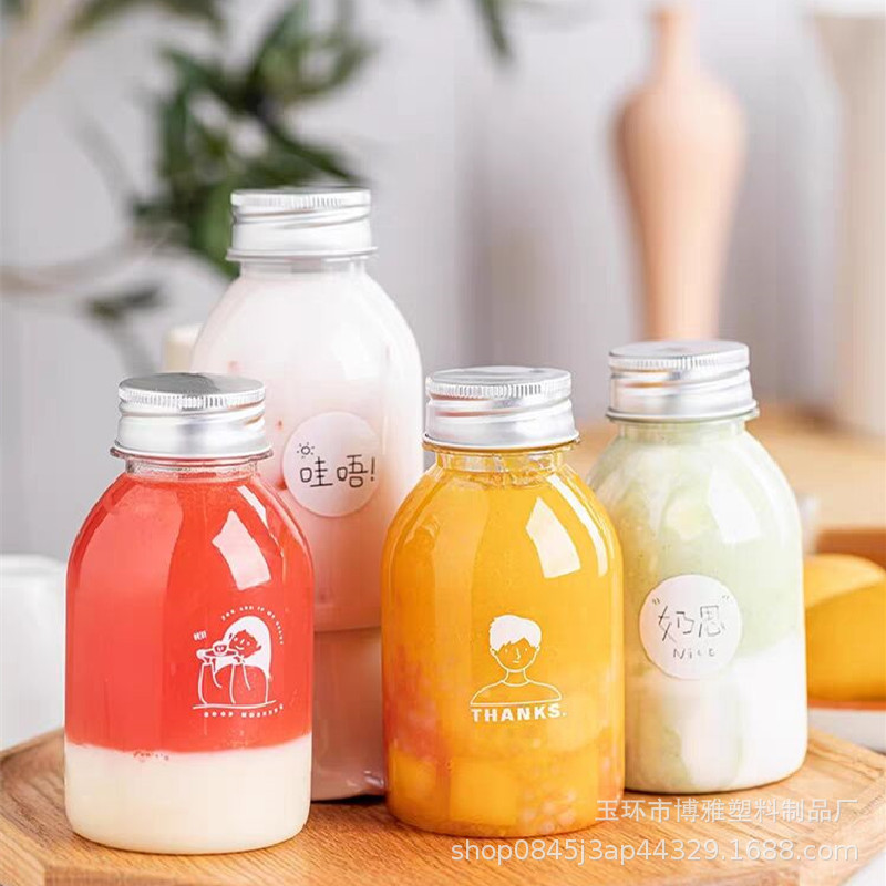 Internet celebrity 260ml Xi tea bottle transparent pet plastic bottle mango strawberry fresh milk tea bottle 200 PCs per box
