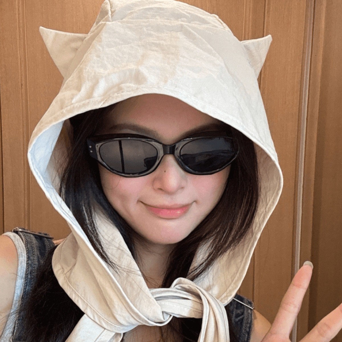Picture of Hat Women's Summer and Autumn Sunscreen Sunshade Hat Thin Ear Protection Hat Headwear Hat Cartoon Deviruchi Strap Quick-drying Sun Hat