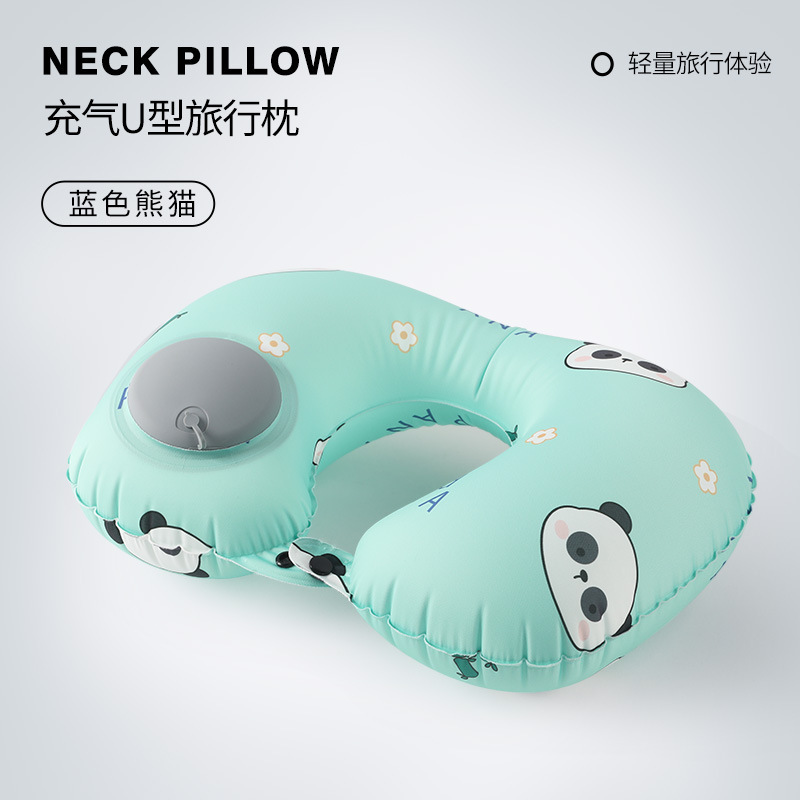 Picture of Inflatable U-shaped Pillow Cool Pressing Inflatable Pillow Travel Portable Neck Pillow Travel Sanbao Storage Pillow for Airplane