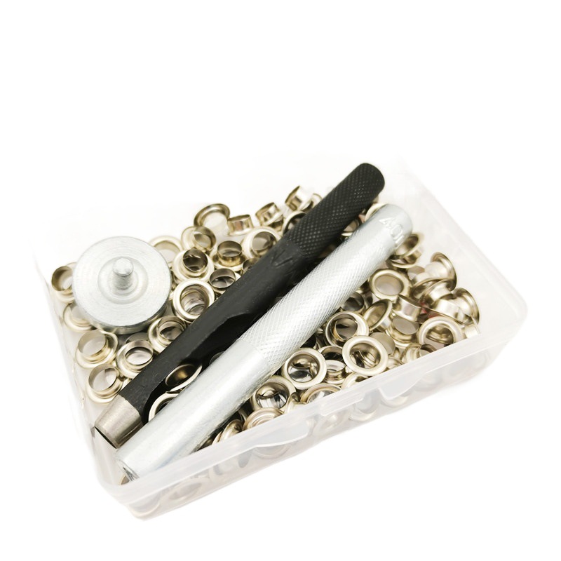 100 Sets of 6mm Eyelet Punch Tools for Canvas, Metal Copper Eyelets, Shoe Eyelets, Hot-Selling Cross-Border