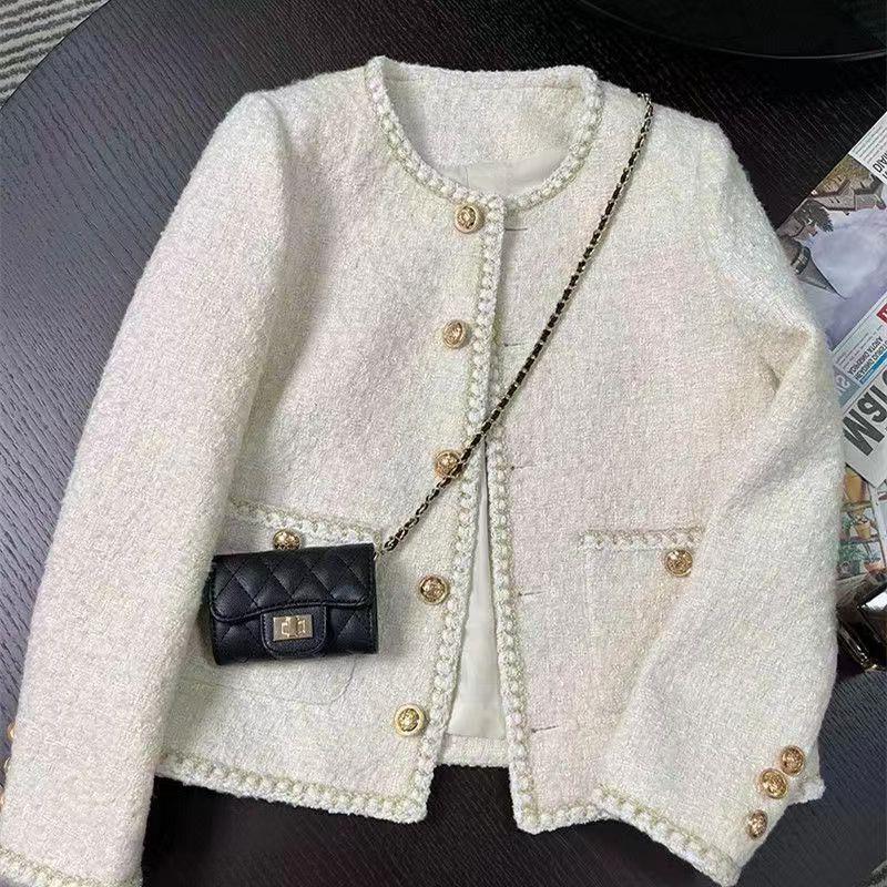 European station 2023 New Winter French short Chanel style coat spring and autumn women's elegant socialite tweed high-end sense