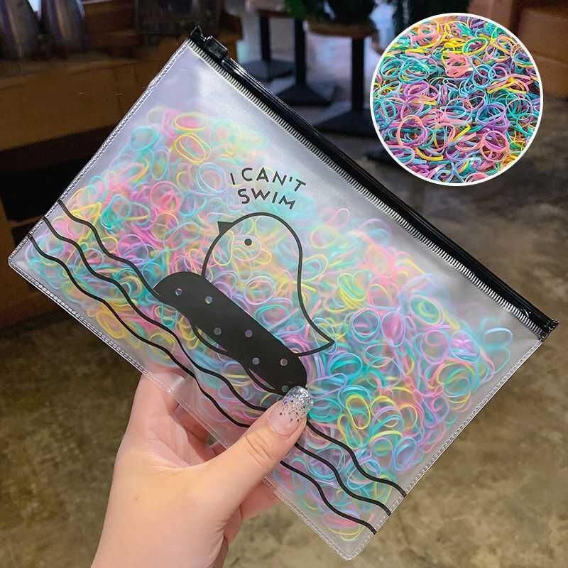 Picture of Children's headdress disposable rubber band women's black hair band high elastic hair rope hair accessories do not hurt hair rope wholesale