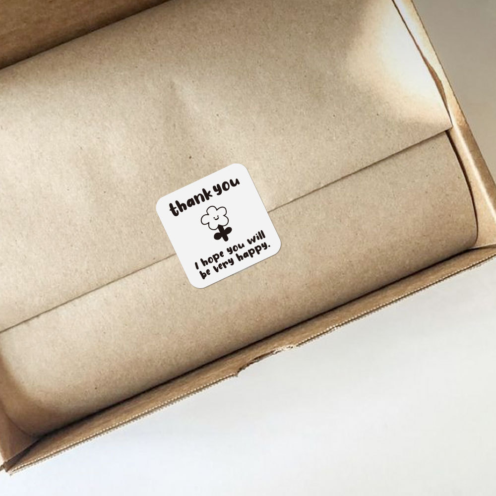 Spot wholesale 100 pcs/pack cute weather square sticker gift box sealing sticker sticker sticker