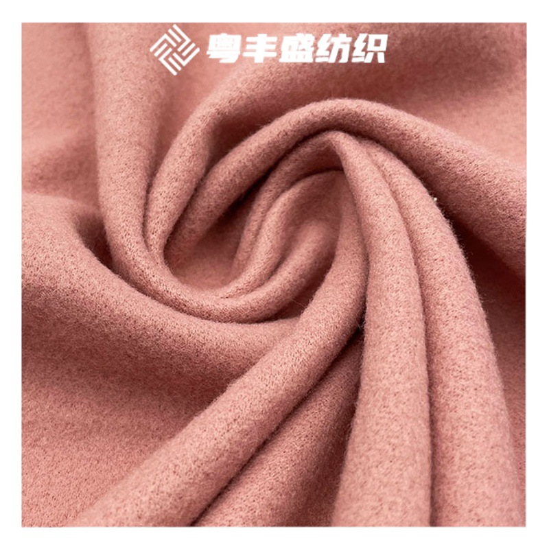 In-Stock Single-Sided Wool Fabric 400g Woolen Fabric Autumn and Winter Faux Fur Women's Coat Hanfu Coat Fabric Wholesale