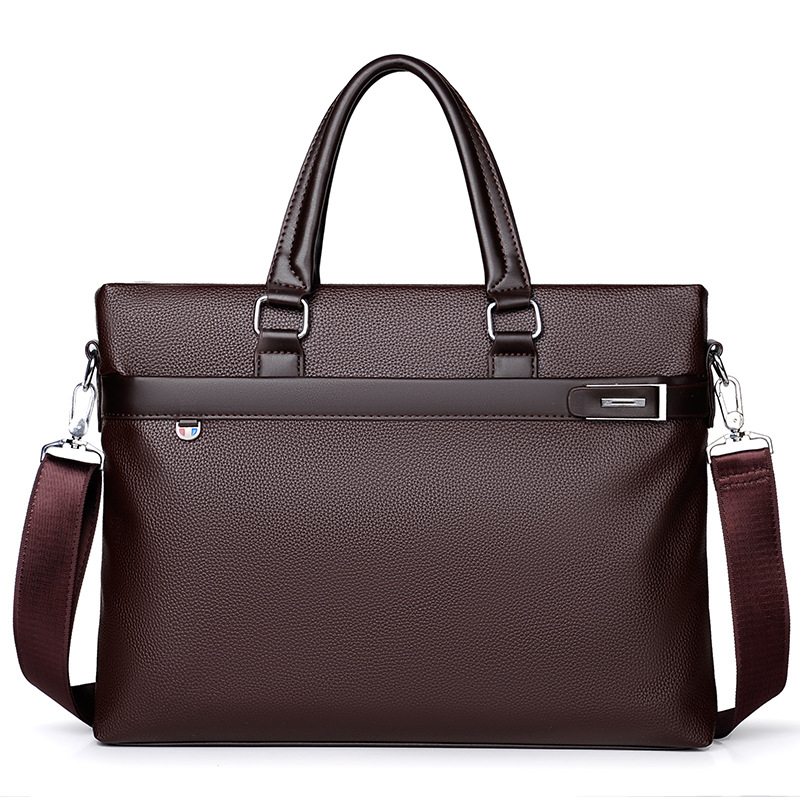 Picture of New men's handbag business official casual bag shoulder diagonal bag leather texture computer bag wholesale tide