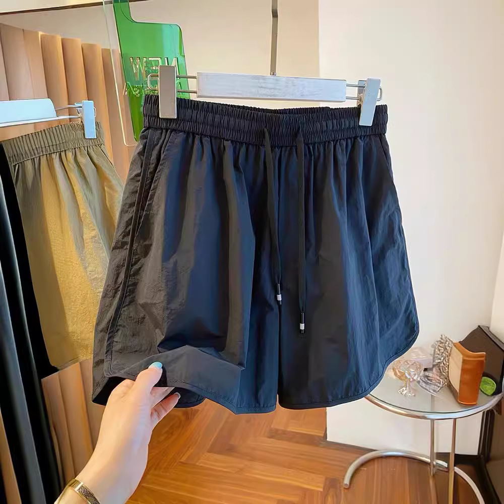 2024 Summer New Quick-drying Fabric High Waist Slimming Western Style Loose A- shaped Thin Shorts Casual Wide-leg Pants