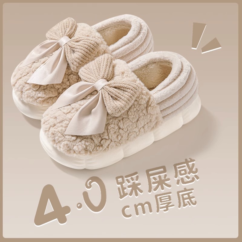 Women's Closed-Back Cotton Slippers 2025 Winter New Indoor Home Warm Plush Maternity Cotton Shoes for Women Winter