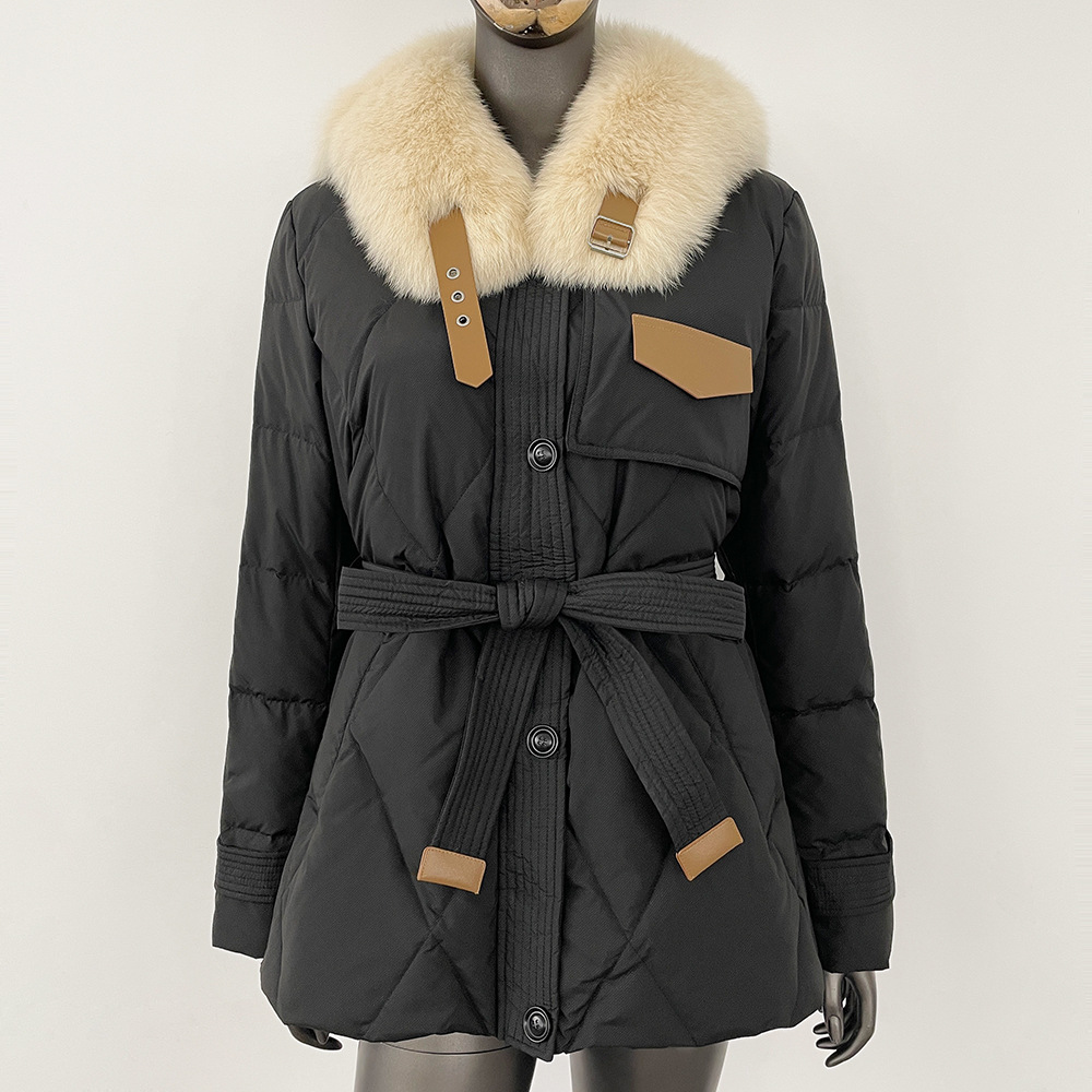 Picture of Korean version of big fur collar down jacket women 2024 new fashion short waist fashion western style thick warm coat