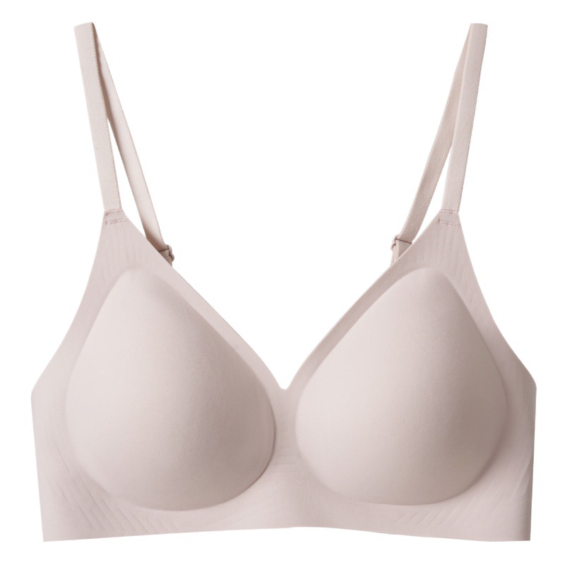 Guangdong Shantou Jelly Strip Seamless Underwear for Women with Small Breasts, Push-Up Anti-Sagging, Secondary Breast Reduction, Fixed Cup Soft Support Bra