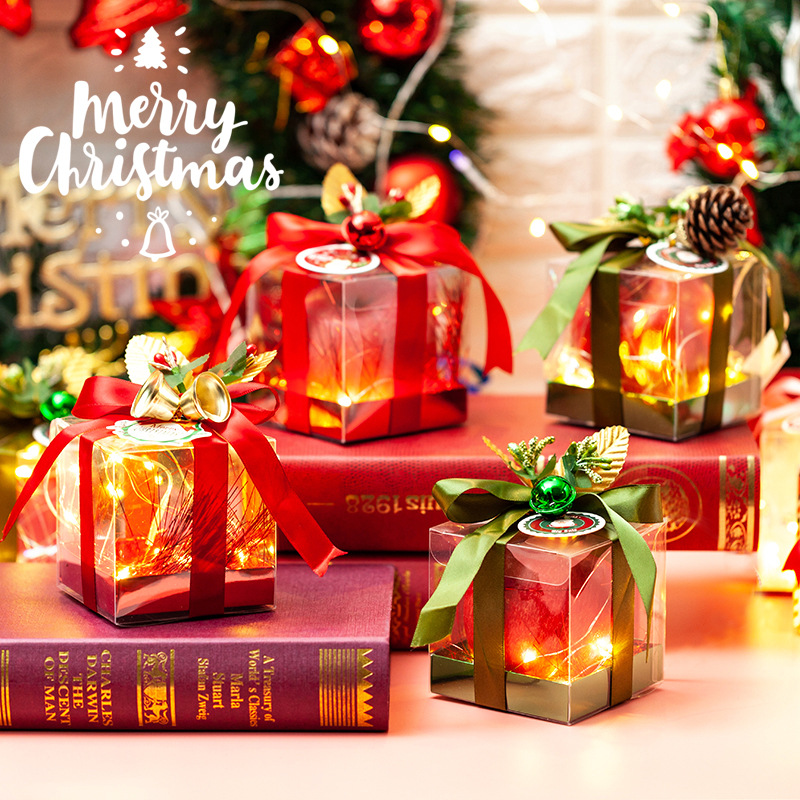 Boutique high-end red Christmas Apple box Christmas Eve Apple box transparent Apple box 10 PCs