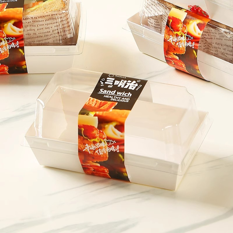 Sandwich Packaging Box Half Triangular Sandwich Commercial Bread Box Household Transparent Disposable Bread Packaging Box