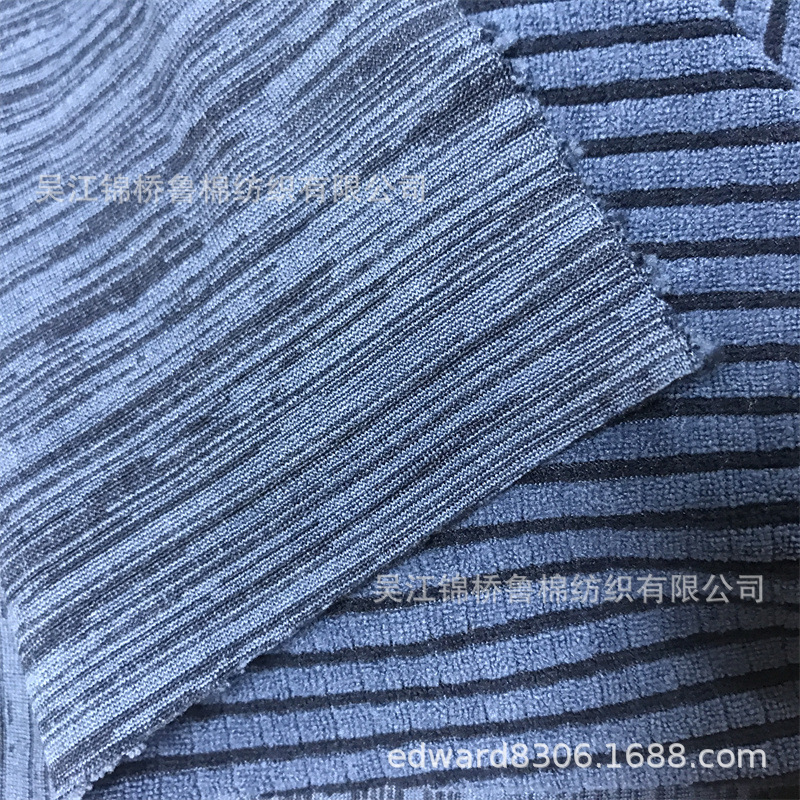 Picture of Duan color cotton polyester CVC Terry sweater bamboo stretch knitted jacquard gray fabric TR polyester cationic PK nap fabric
