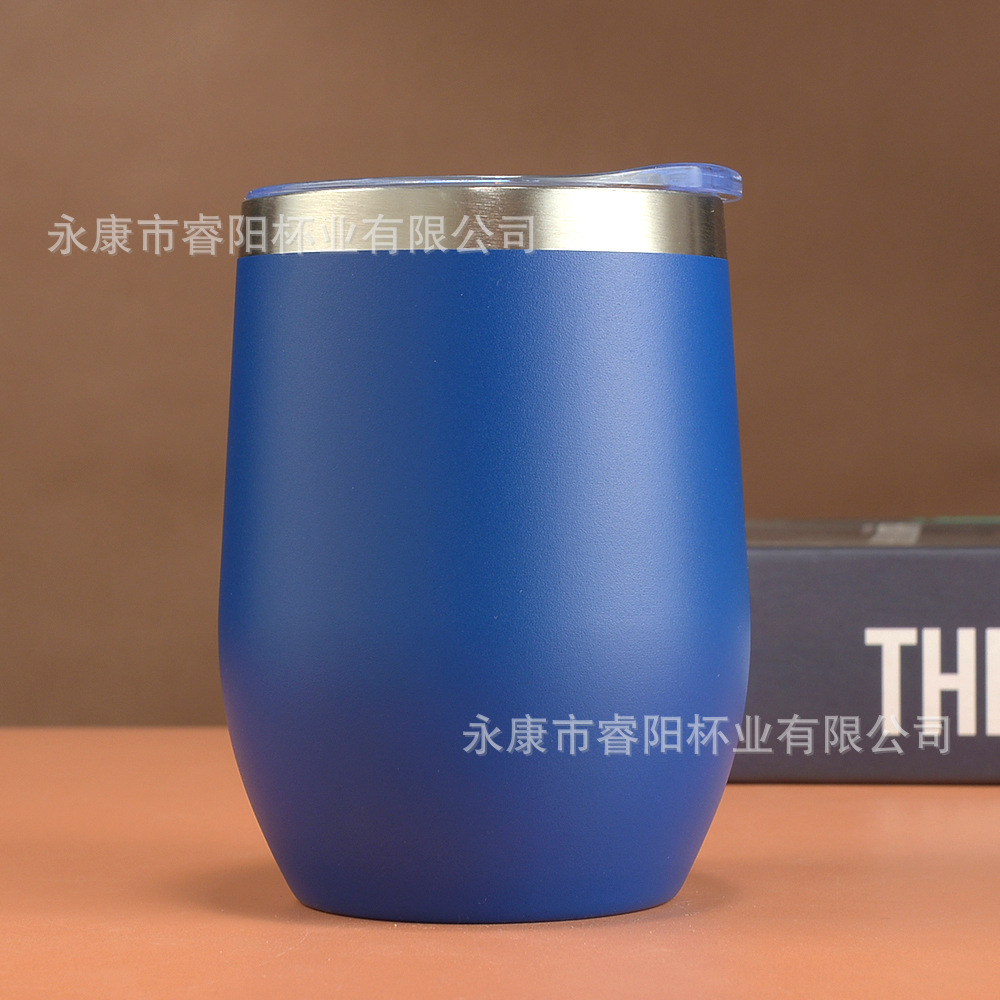 Picture of Cross-border Amazon swig eggshell cup U-shaped egg cup 304 stainless steel double layer 12oz in stock handle red wine cup