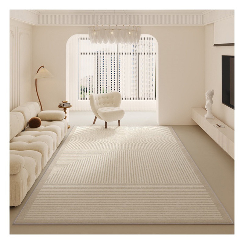 Cream Style Household Living Room Carpet Bedroom Full Sofa Coffee Table Carpet Simple Non-slip Easy-to-take-care Crystal Velvet Carpet