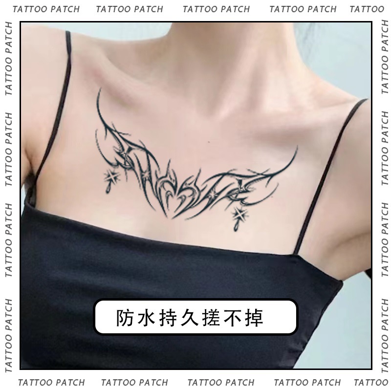 Picture of Succubus Tears Advanced Tattoo Sticker Waterproof Women's Long-lasting Simulation of Reflective Semi-permanent Sexy Belly