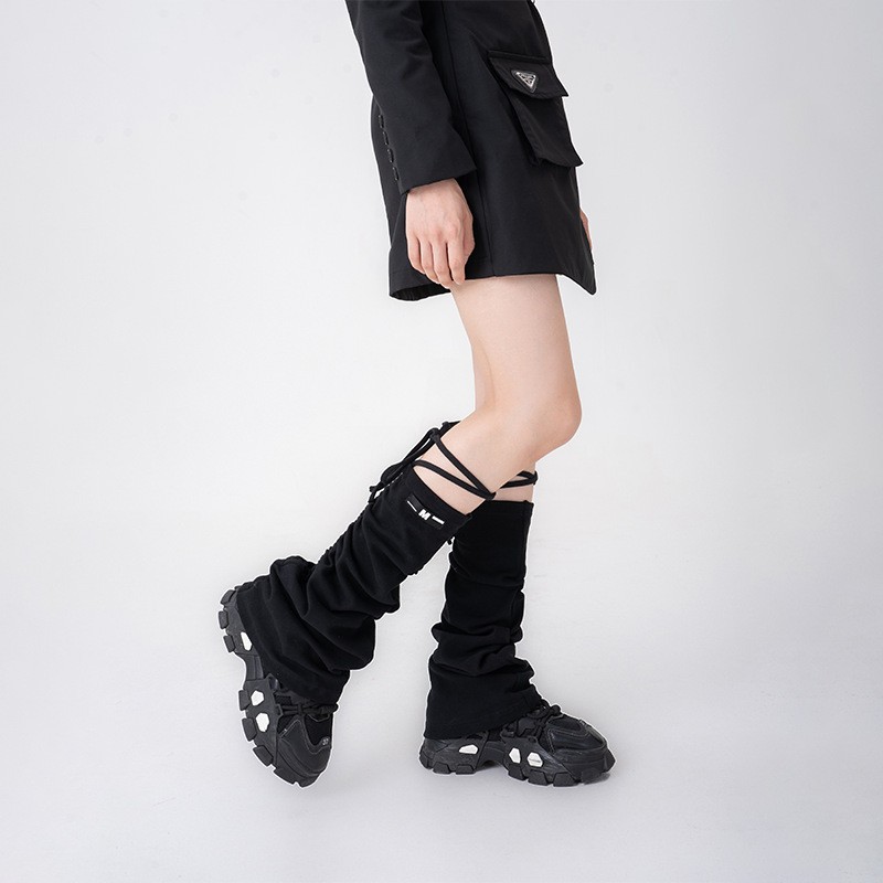 Socks Four Seasons New Style Spice Girls Drawstring Stacking Socks Functional Wind Trumpet Fashion Design Knee-length Trendy Leg Cover