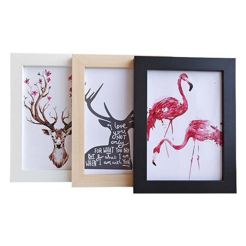 Simple wooden Photo Frame 5 6 7 inch 8 inch 10 inch A4 picture frame wall hanging table pieces photo wall mounting frame wholesale
