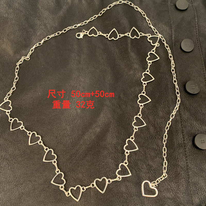 Picture of European and American Cross-Border Jewelry, Simple and Versatile, Hollow Heart-Shaped Oversized Peach Heart Waist Accessory, Hip-Hop Pants Chain, Waist Chain, Retro Trend