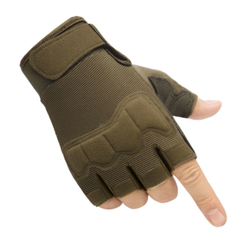 Tactical Gloves Men's Outdoor Half-Finger Sports Non-Slip Protective Training Gloves Special Forces Army Fan Mountain Climbing Combat Gloves